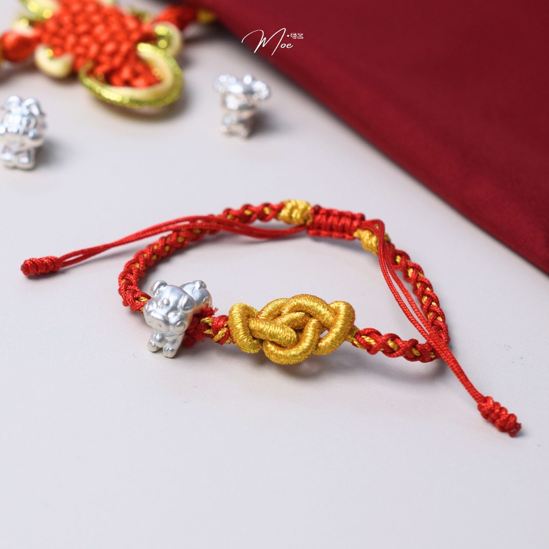 LT629 - Lắc tay chỉ đỏ mix charm bạc 12 con giáp (nhiều mẫu)_thumbnail_2