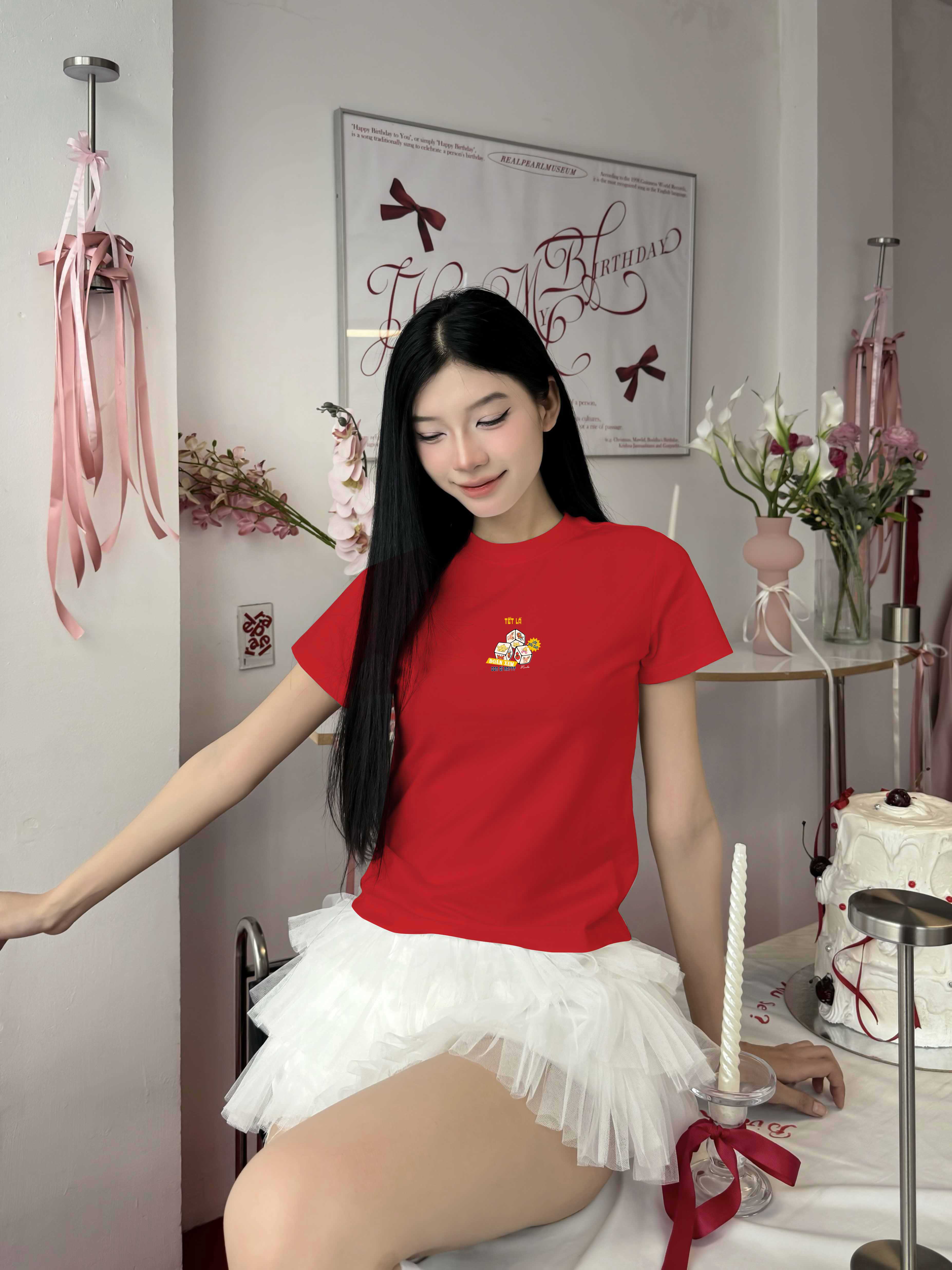 Áo baby tee TẾT LÀ cổ tròn chất vải cotton 4c thoáng mát Miucho BST in mix_thumbnail_3