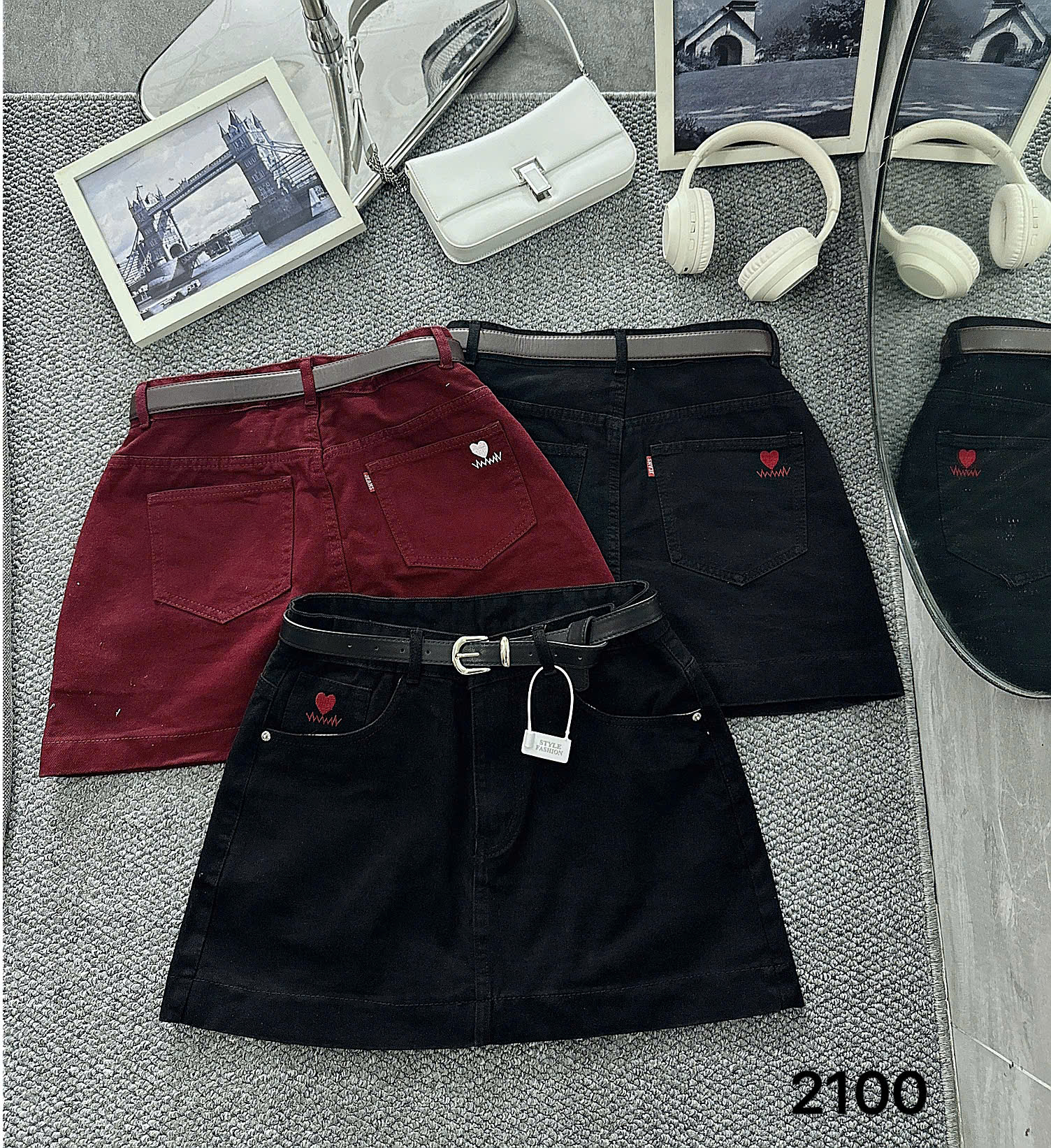 Chân váy kaki jean dáng A bigisize JV2100( KAKI) dành cho nàng béo mập từ 55-90kg_thumbnail_8