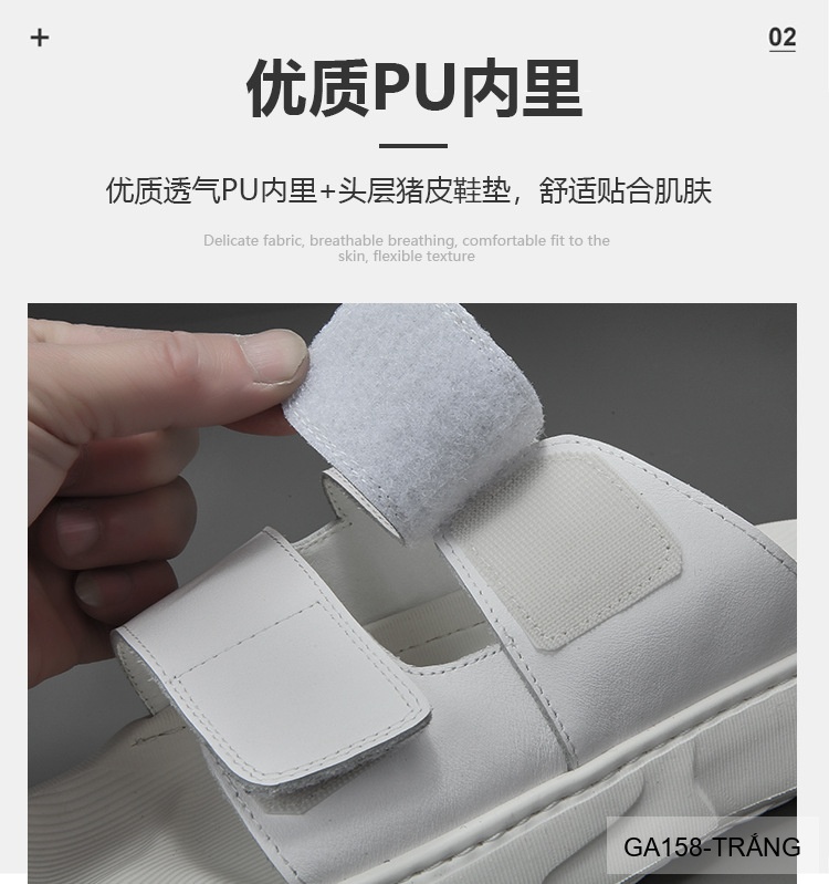 GA158 - Dép Nam Đế Dày Thời Trang Dây Dán Velcro Chất Liệu Da Bò Thoáng Khí_thumbnail_18