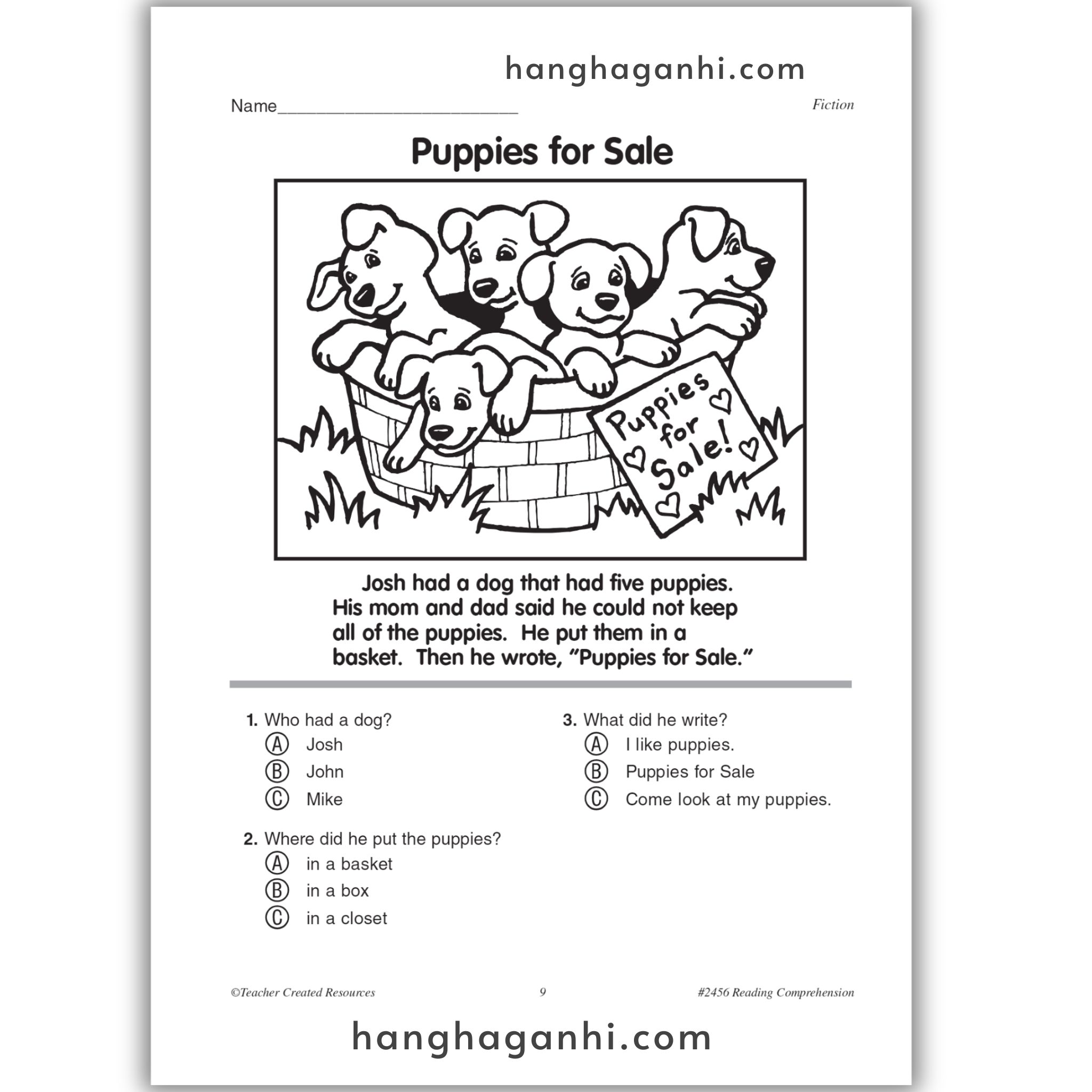 Reading Comprehension Grade 1 Teacher Created Resources, sách đọc hiểu lớp 1_thumbnail_19