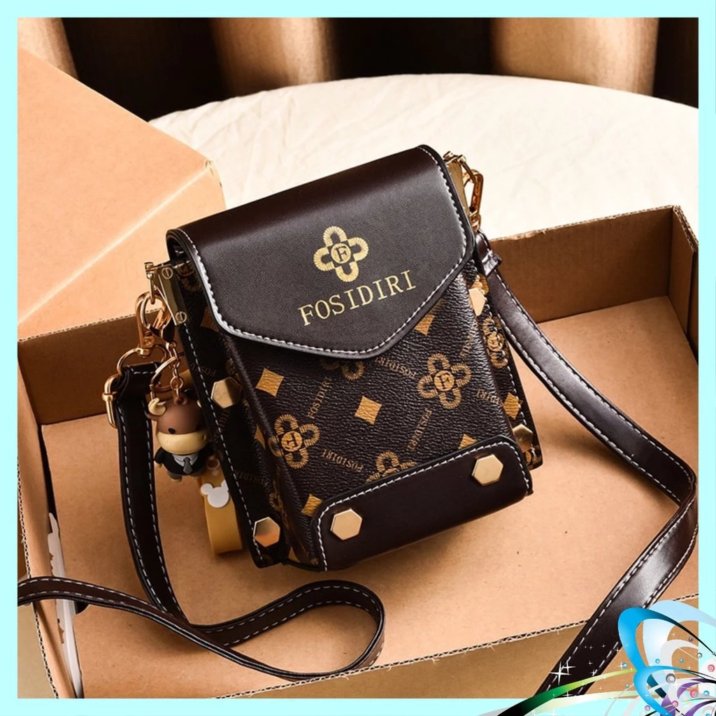 Túi xách nữ January đeo chéo đựng điện thoại dáng dọc phối hoa văn nhiều ngăn tiện dụng - GC04_thumbnail_1