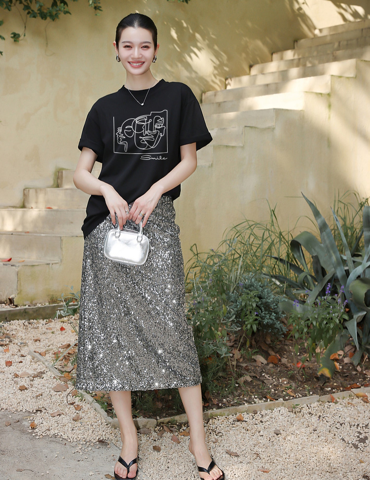 Áo thun nữ form vừa regular tôn dáng ARD1519 Miucho Chic chất vải cotton co giãn tay ngắn in artwork_thumbnail_3