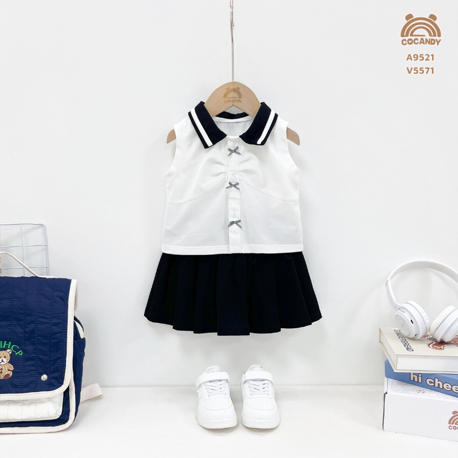 Áo cộc TRẮNG polo sát nách 3 nơ_thumbnail_3