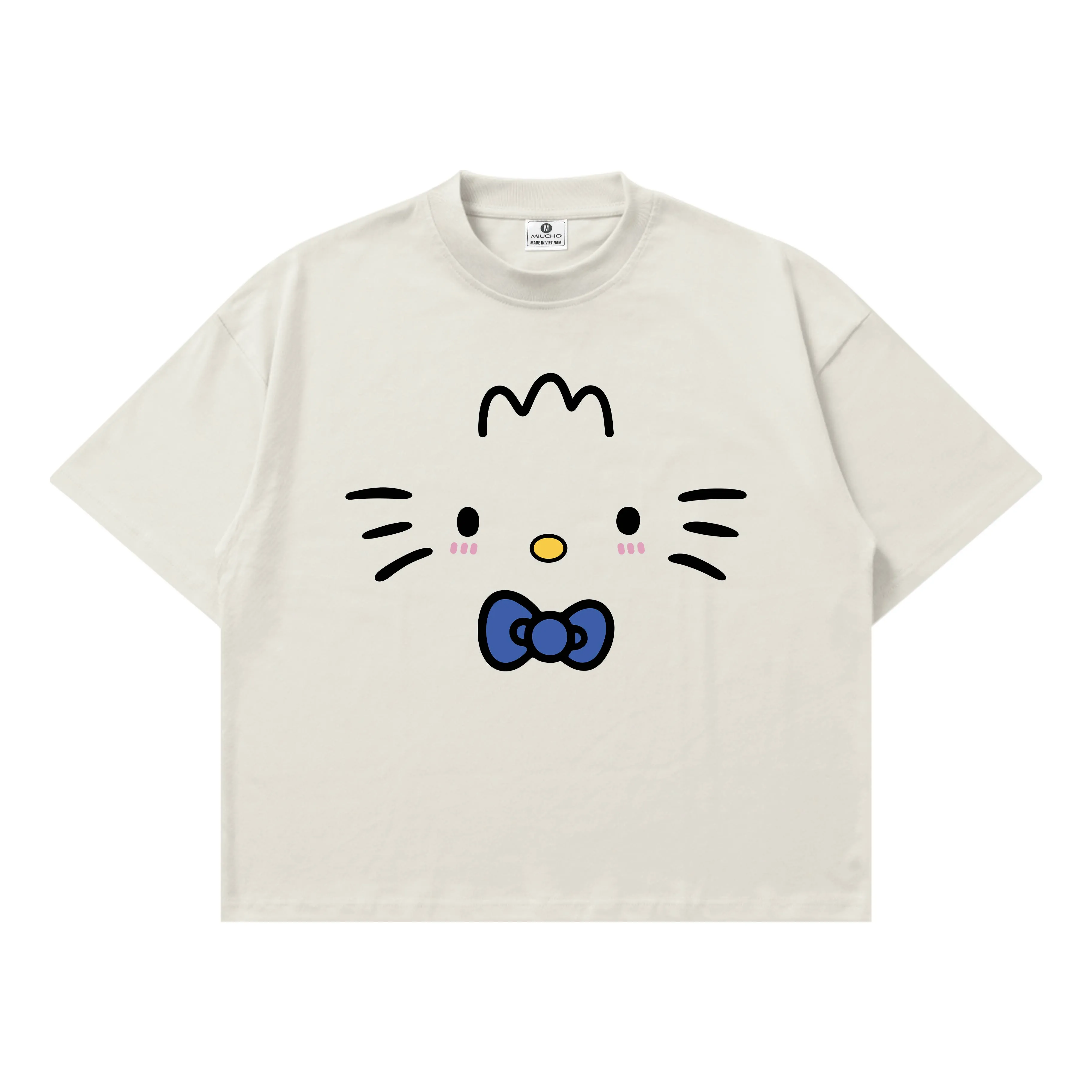 Áo thun couple form boxy Miucho vải cotton thoáng mát dày dặn hình Hello Kitty 2777_thumbnail_11