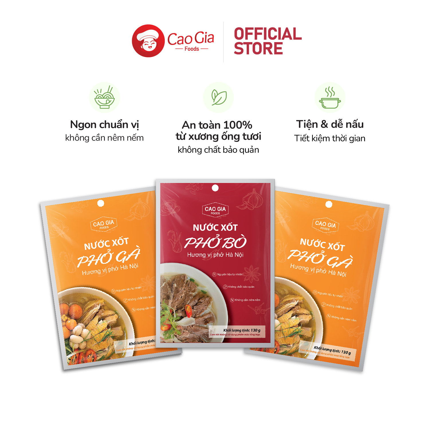 Combo Đặc Biệt 1 Xốt Phở Bò - 2 Xốt Phở Gà