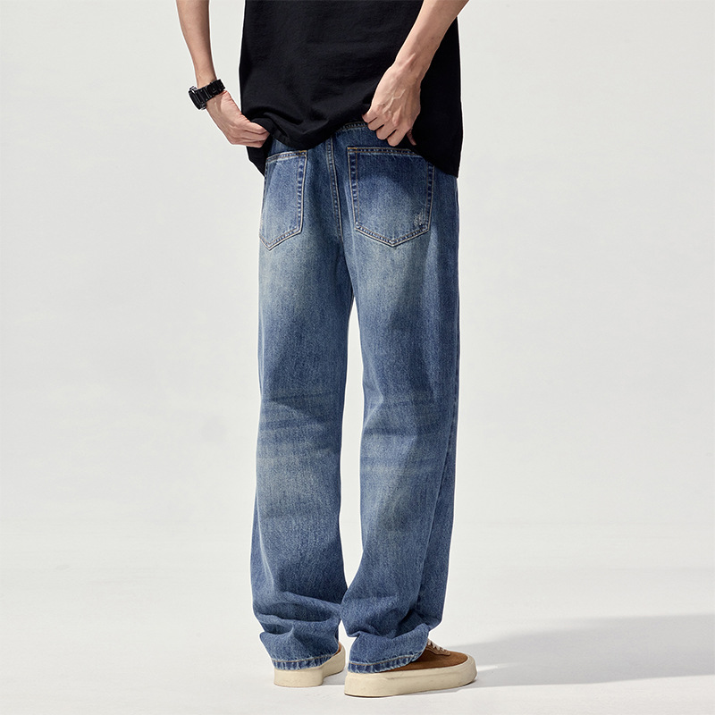 2025Mùa thu đông giặt quần jean retro nam thương hiệu thời trang Mỹ thường ngày đa năng trẻ trung quần ống rộng bán buôn_thumbnail_7