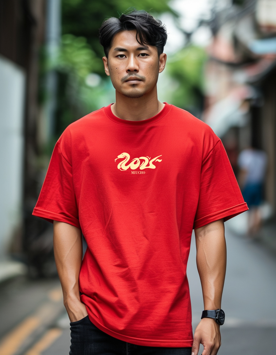 Áo phông tết form rộng cổ tròn vải cotton 4c co giãn thoáng mát 1827 Miucho Iconic in basic_thumbnail_2