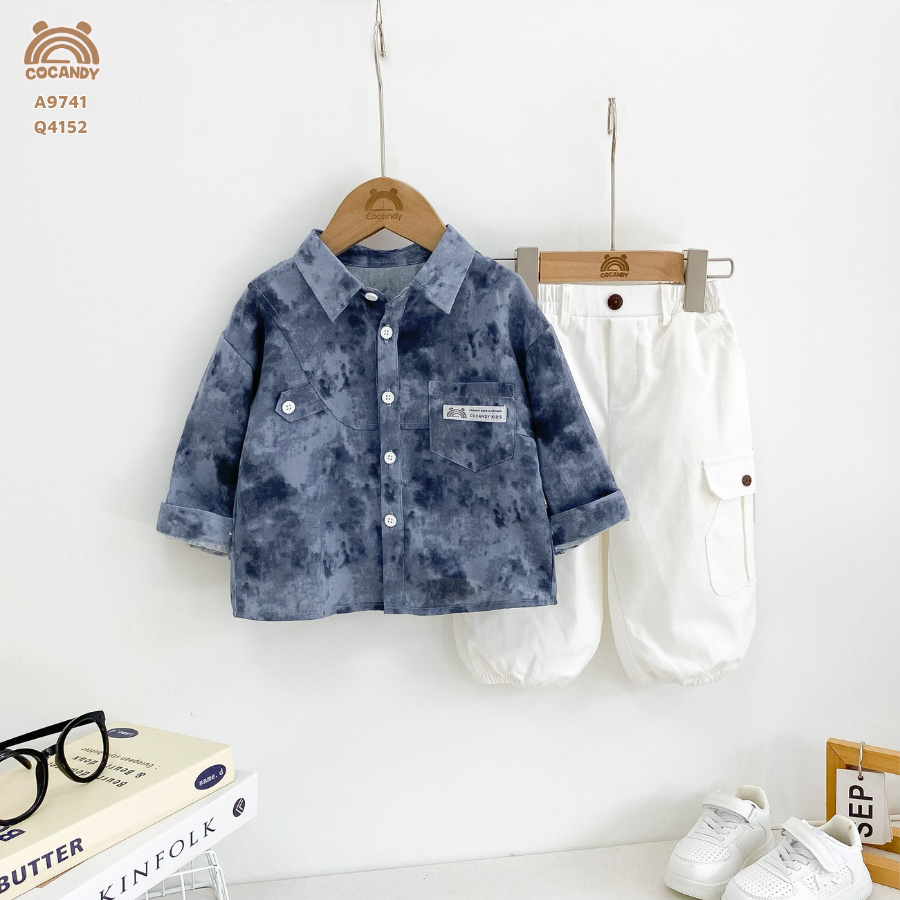 Áo dài XANH LOANG sơ mi