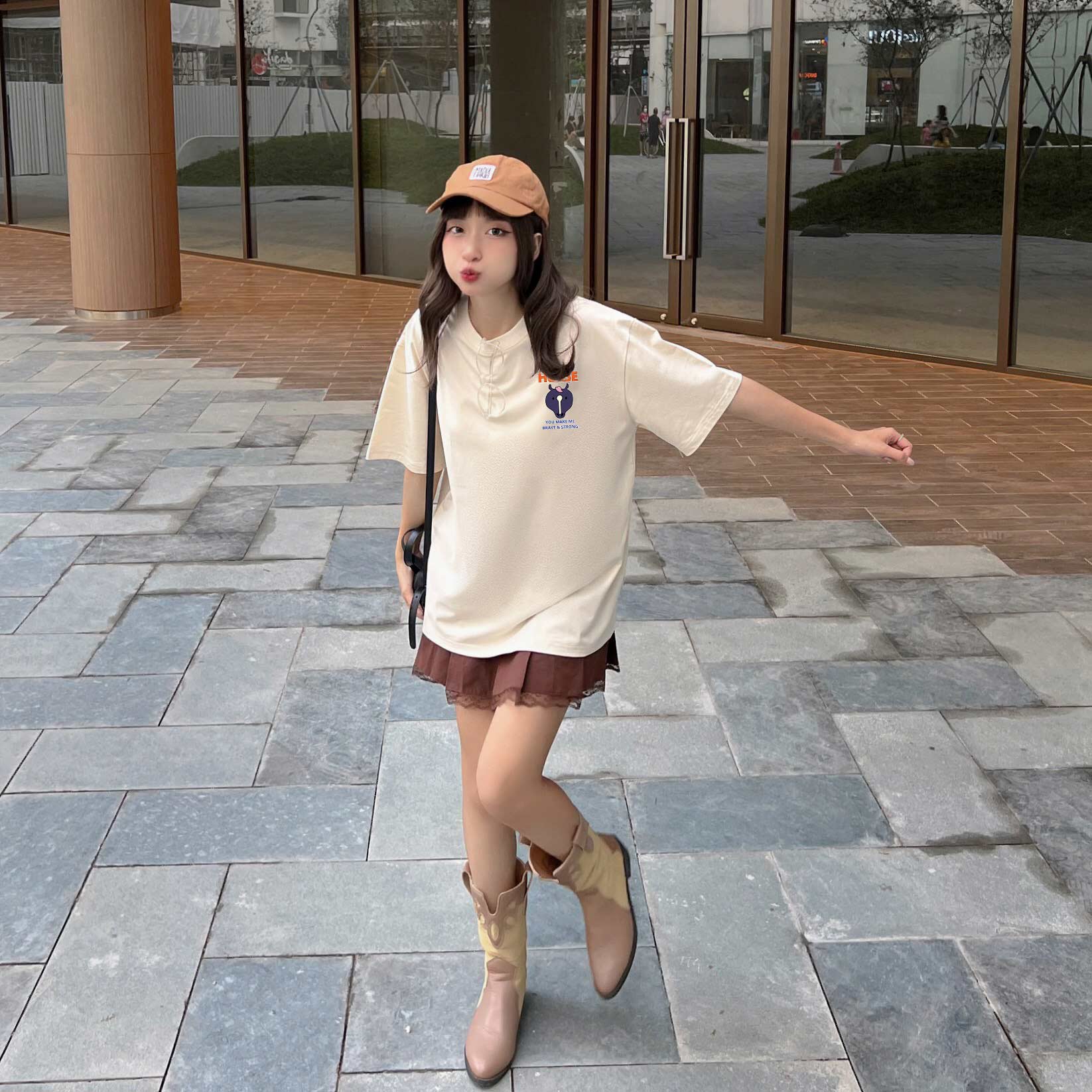 Áo thun nữ form rộng 12 con giáp tuổi Ngọ ( tuổi ngựa)ATD426 Miucho cotton cổ tròn in graphic_thumbnail_4