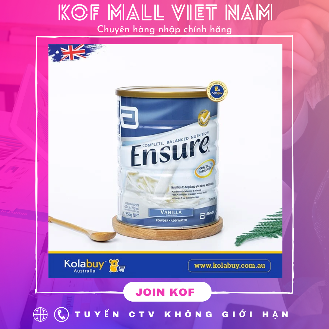 Mua hộ nguyên Thùng 6 hộp Ensure Úc Vị Vani (850g) chỉ ship được Hà Nội chuyển khoản trước