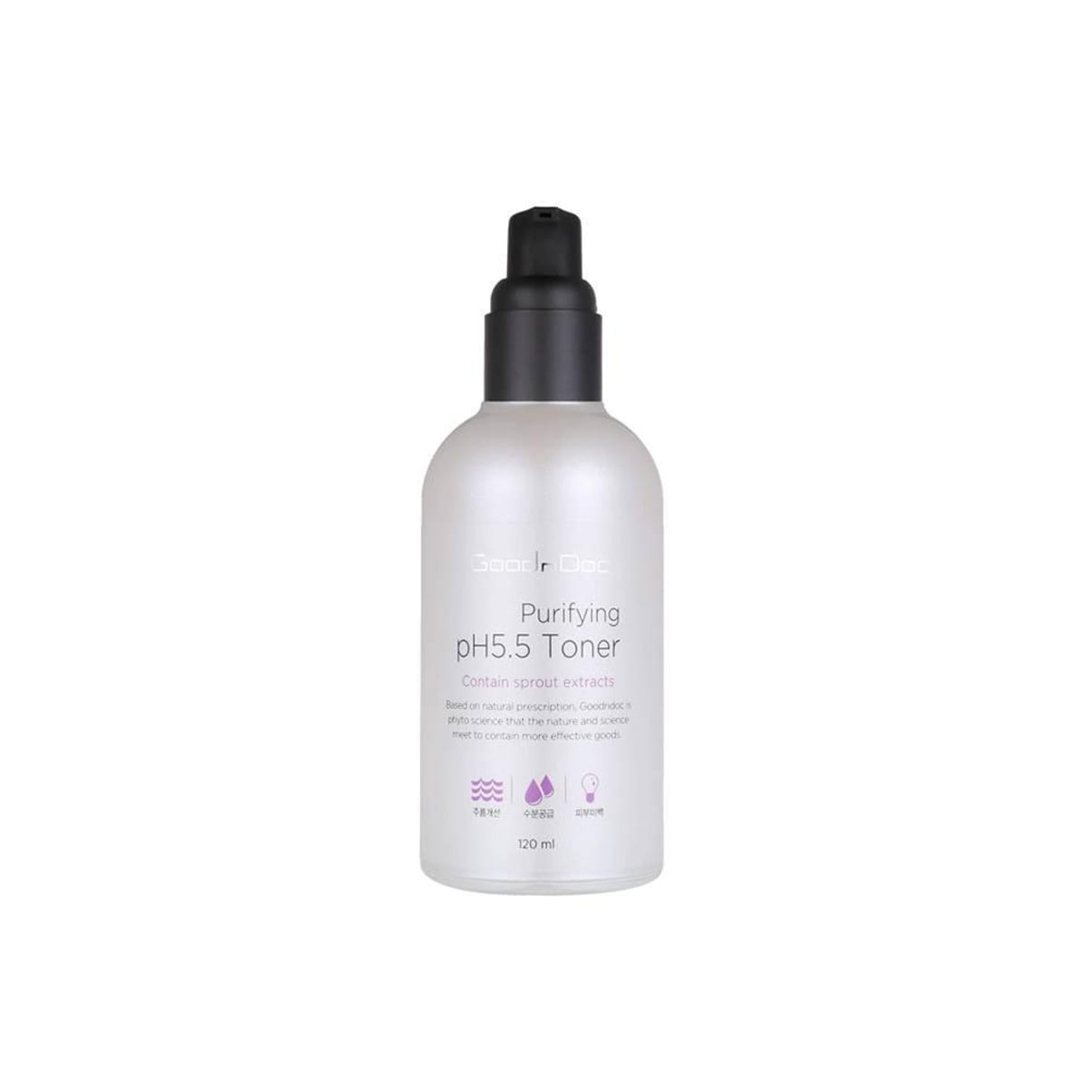 Nước Hoa Hồng Dưỡng Trắng Da Goodndoc Purifying Ph 5.5 Toner 120ml