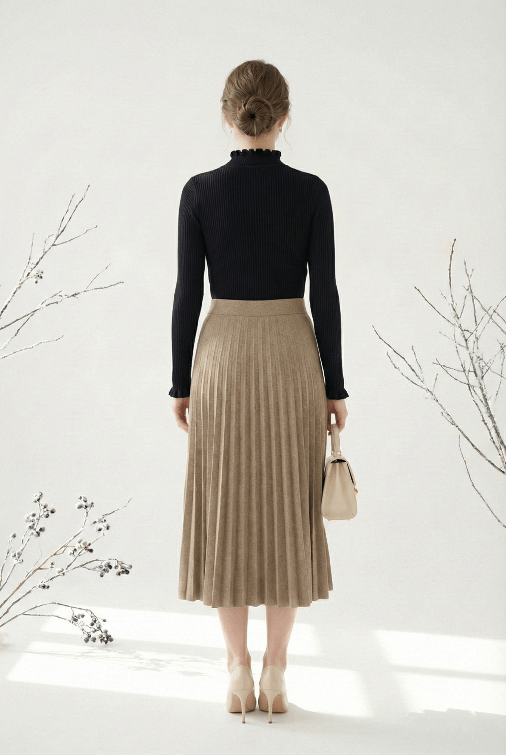 Áo len cổ lọ tay dài có trang trí bèo cổ và tay_thumbnail_5