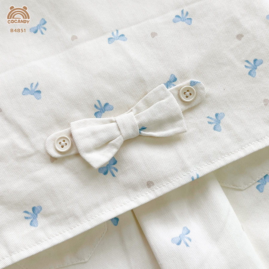 Bộ cộc kaki BE sát nách họa tiết nơ xanh_thumbnail_4