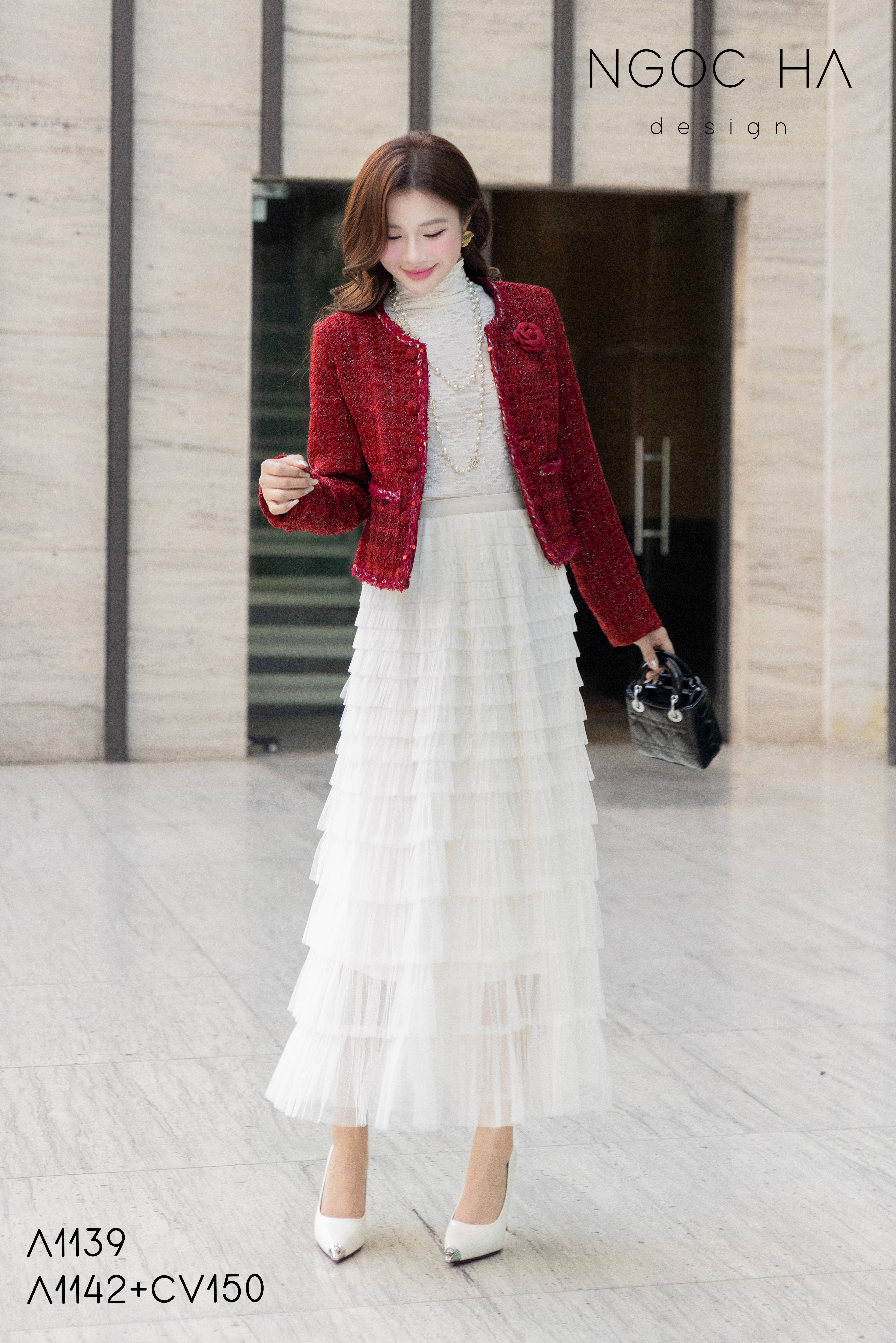 Ruby Top_ Áo Tweed Màu Đỏ A1139_thumbnail_5