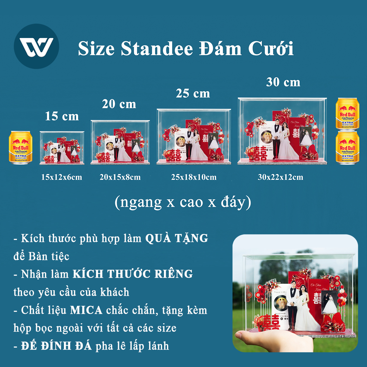 Standee Đám Cưới – Mô Hình Mica 3D Trang Trí, In Ảnh Theo Yêu Cầu, Quà Cưới Decor (Tặng Hộp+ Túi) - Size tính theo chiều ngang_thumbnail_5
