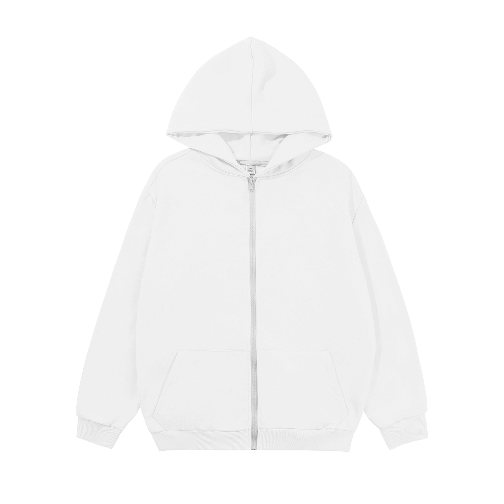 Áo hoodie zip form rộng vải nỉ bông 350 GSM HZT02 Miucho_thumbnail_2
