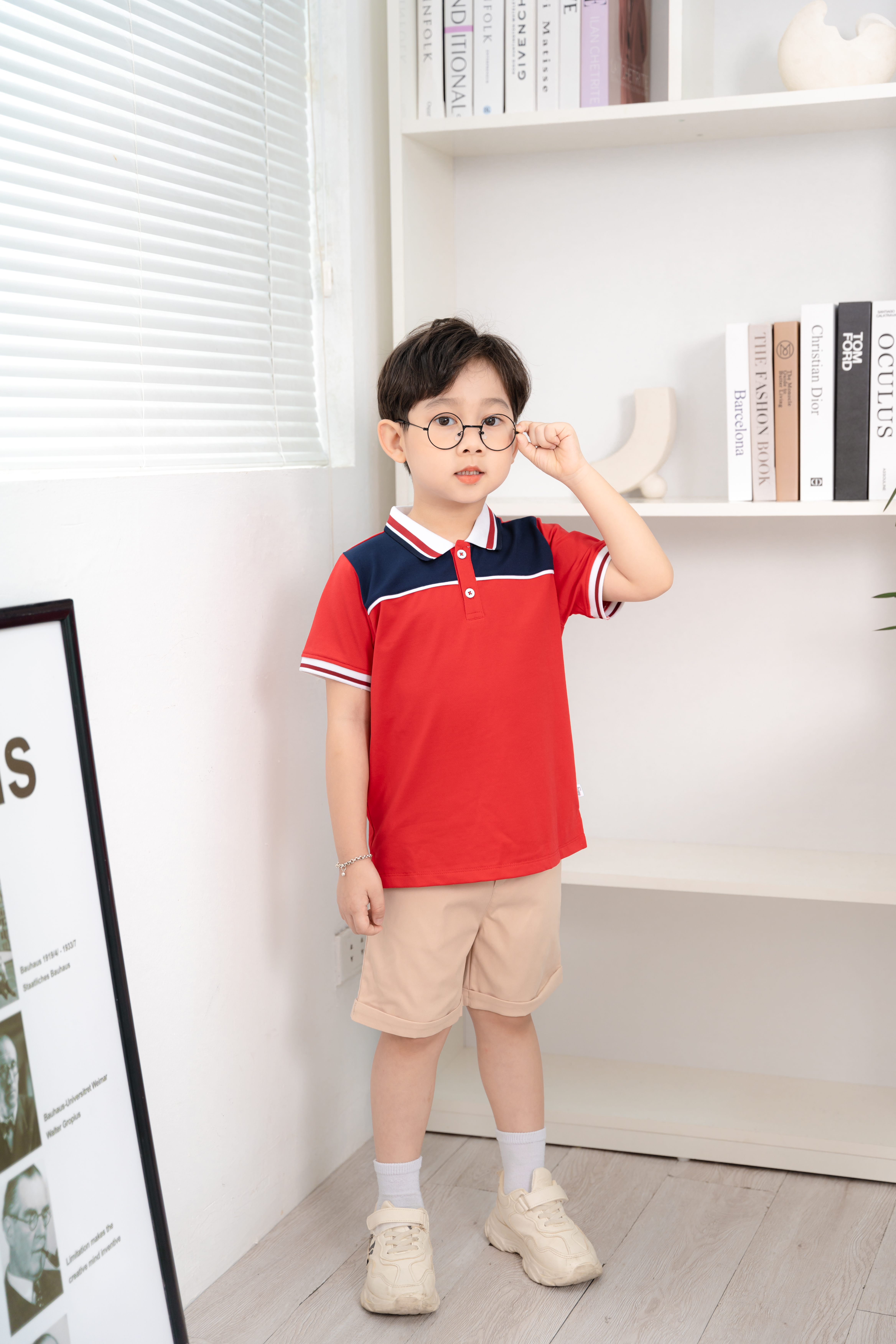 Áo polo can ngực kẹp lé phối vải_thumbnail_3