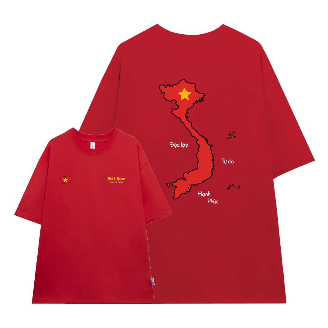 Áo thun nữ form rộng Việt Nam tôi yêu 2133 Miucho cổ tròn vải cotton 4c 220gsm thoáng mát in mix_thumbnail_7