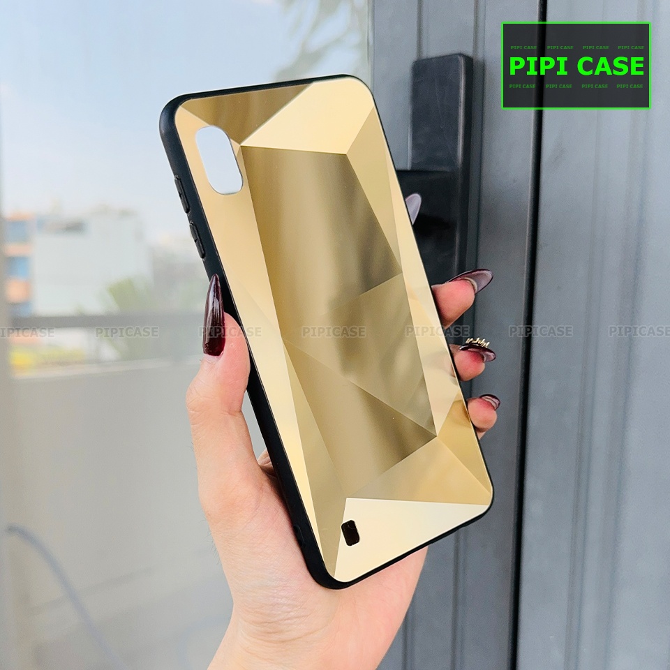 Ốp Lưng Samsung A10 - Kim Cương 6D - Vàng