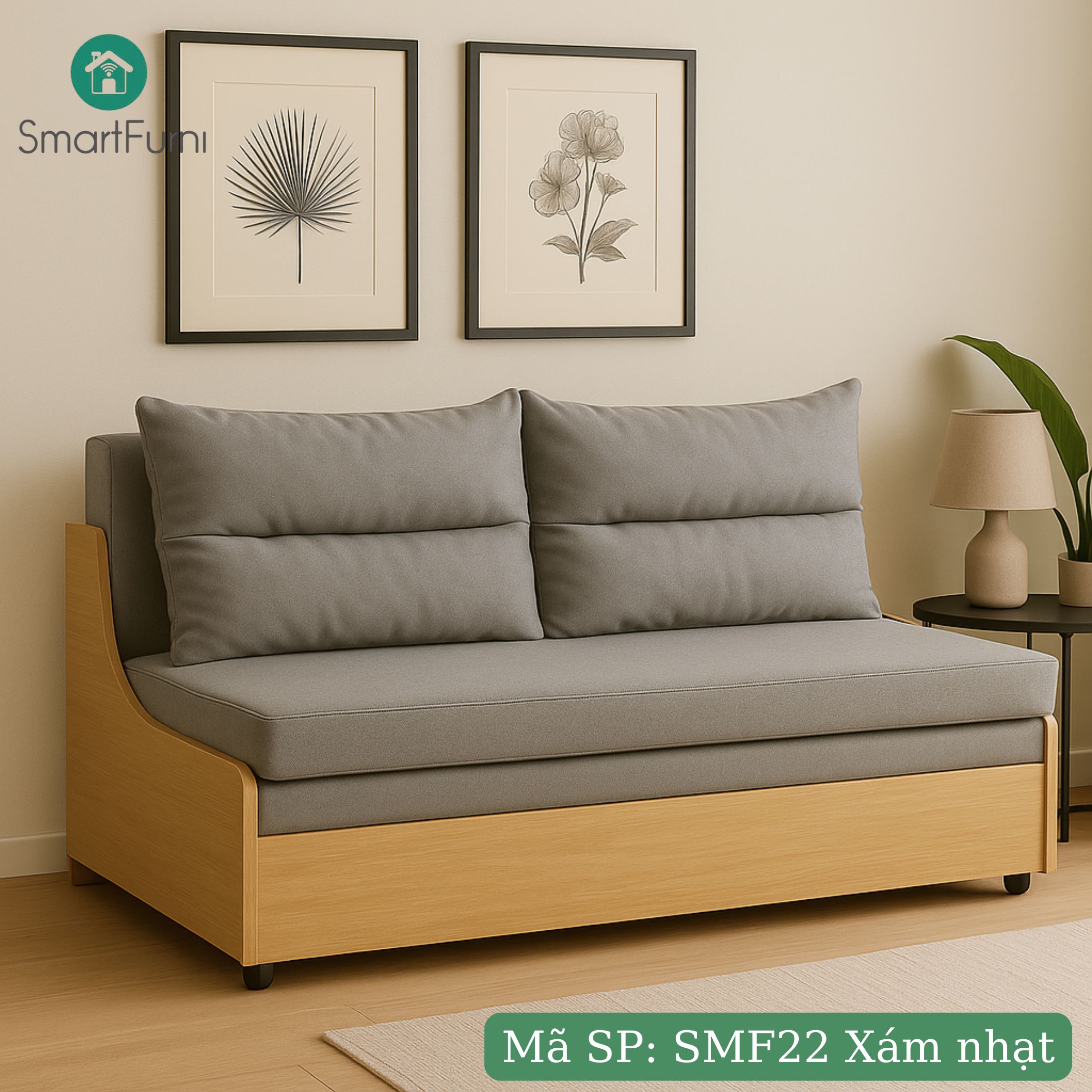 Sofa giường gấp gọn vải lanh canvas SmartFurni - SMF22 - 4 SIze - Xám đậm_thumbnail_2