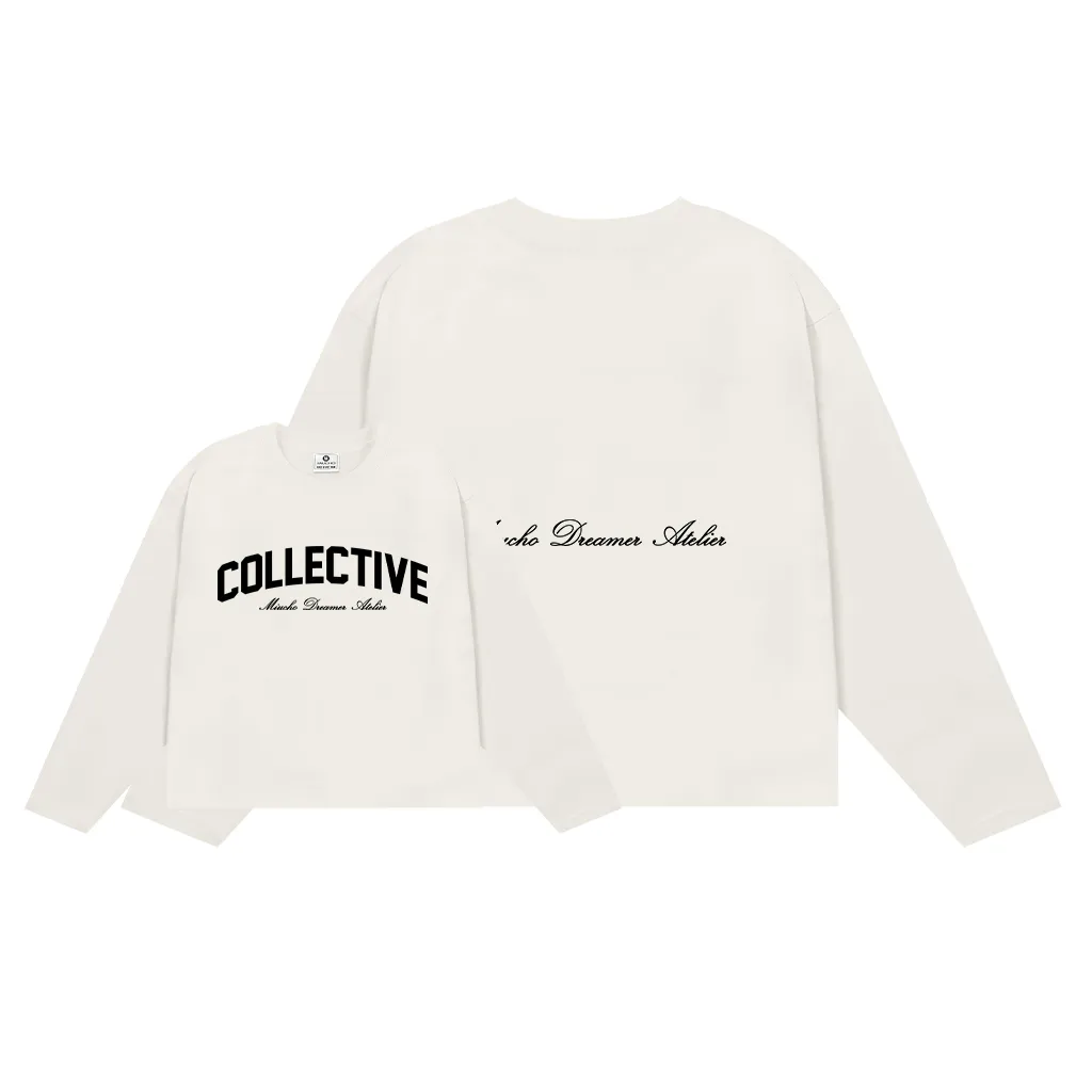 Áo phông boxy tay dài Miucho Club cotton 2 chiều thoáng mát in chữ COLLECTIVE 2679_thumbnail_11