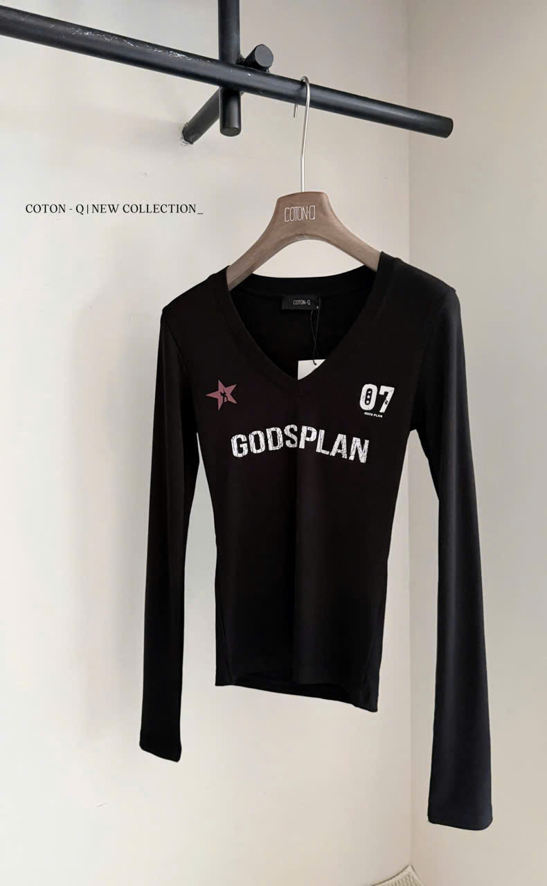 Áo cổ tim tay dài ( ĐEN )_thumbnail_2