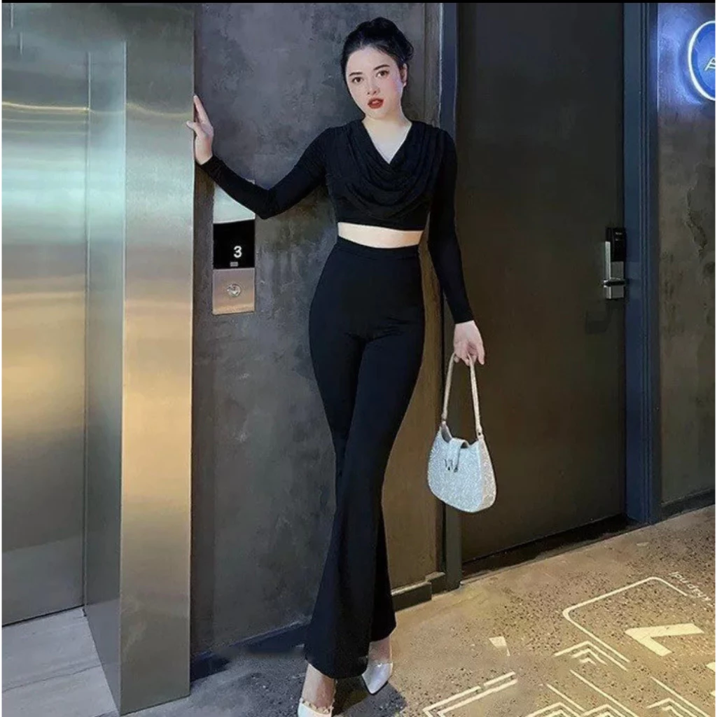 Quần loe, leeging chất vải umi cao cấp, cạp cao 9cm siêu hack dáng_thumbnail_3