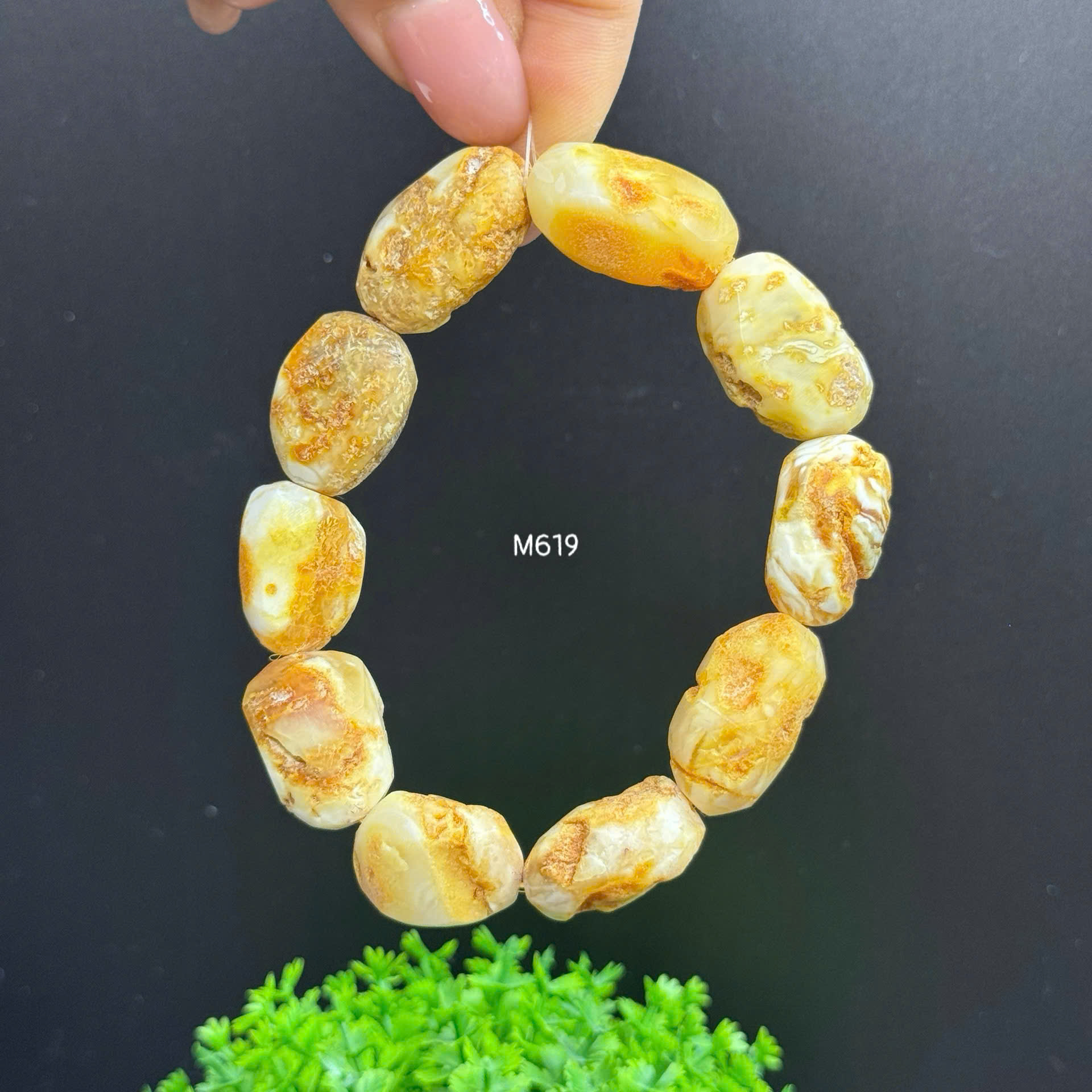 Lắc Tay Hổ Phách Bạch Thô - M619_thumbnail_3