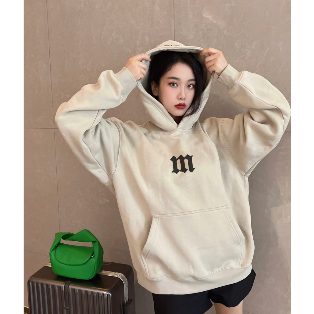 Áo hoodie nữ form rộng HDD281 Miucho chân cua dày dặn in typography_thumbnail_4