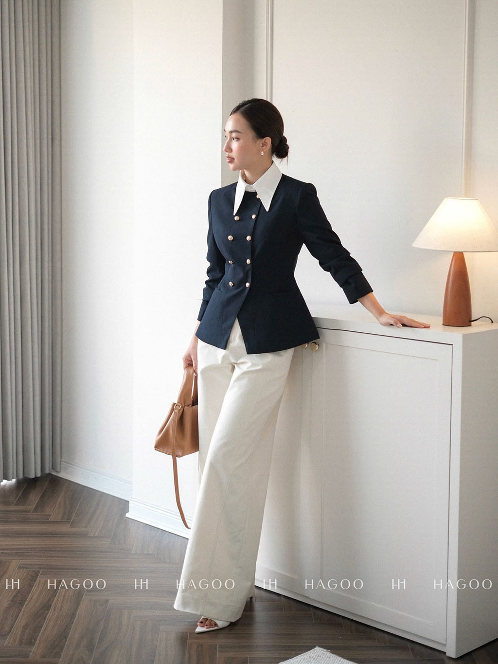 Blazer Aurora hai hàng khuy kim loại dáng ôm HAGOO Elite_thumbnail_4