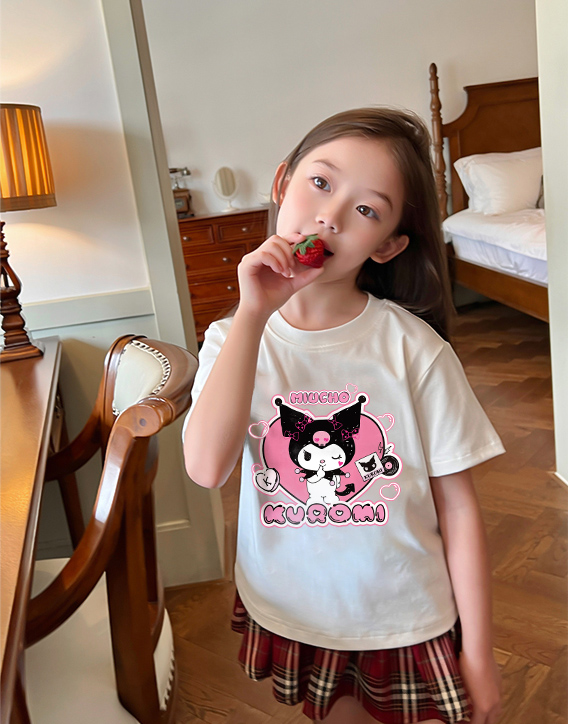 Áo thun bé gái KUROMI form rộng chất vải cotton thoáng mát AED1521 Miucho Kid in graphic_thumbnail_4