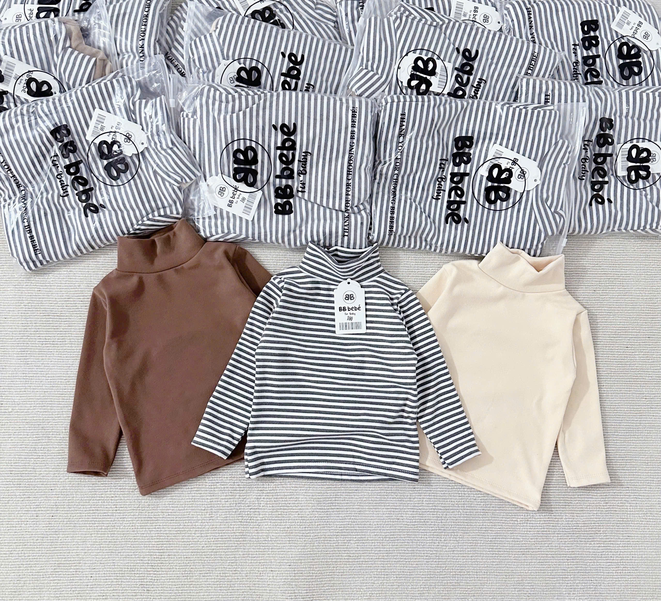 E55 SET 3 ÁO DÀI TAY SỌC VÀ TRƠN- A106.191