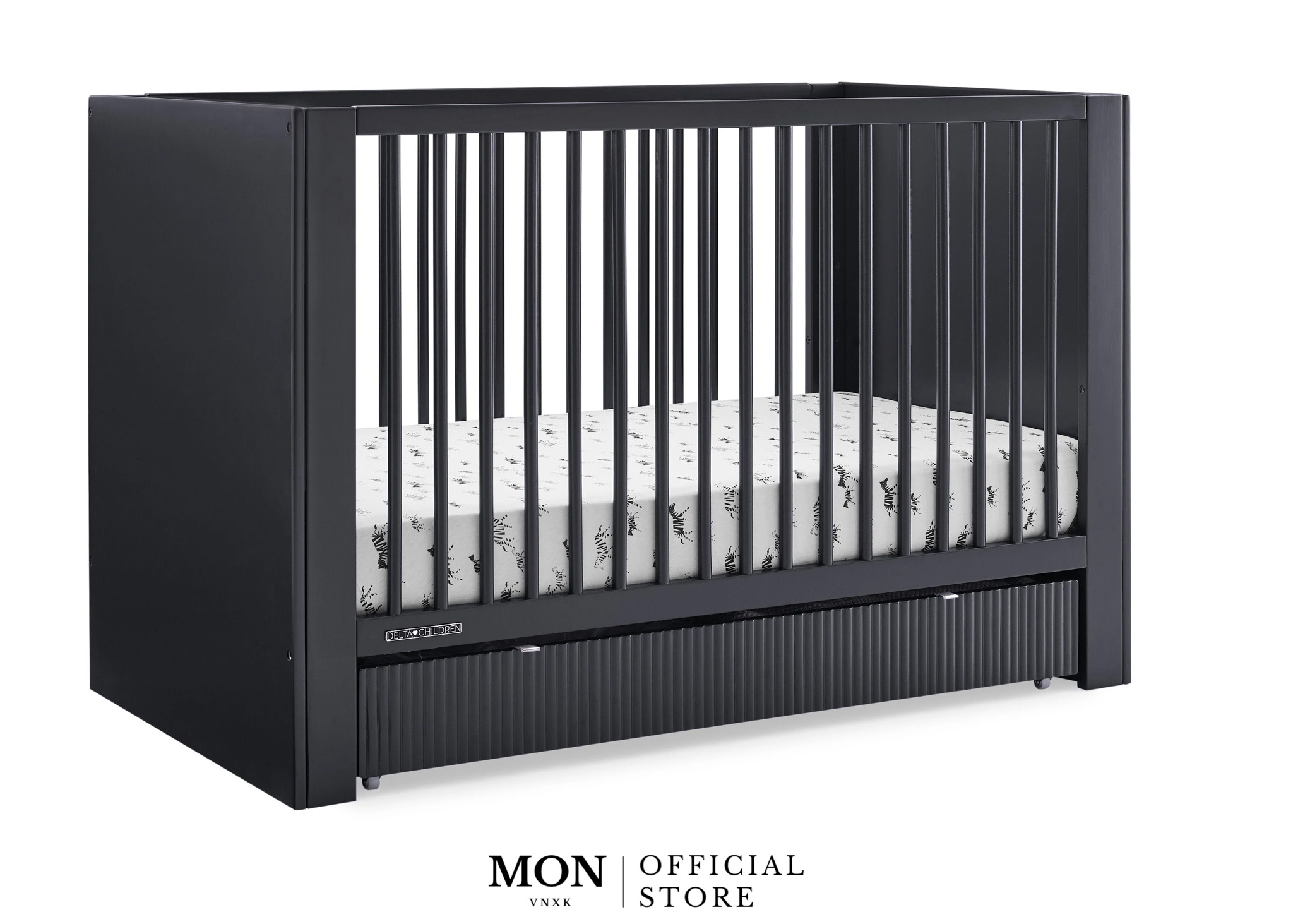CŨI TRẺ EM DELTA CHILDREN CASSIE 4-IN-1 CONVERTIBLE CRIB MÀU ĐEN( Xước nhẹ)