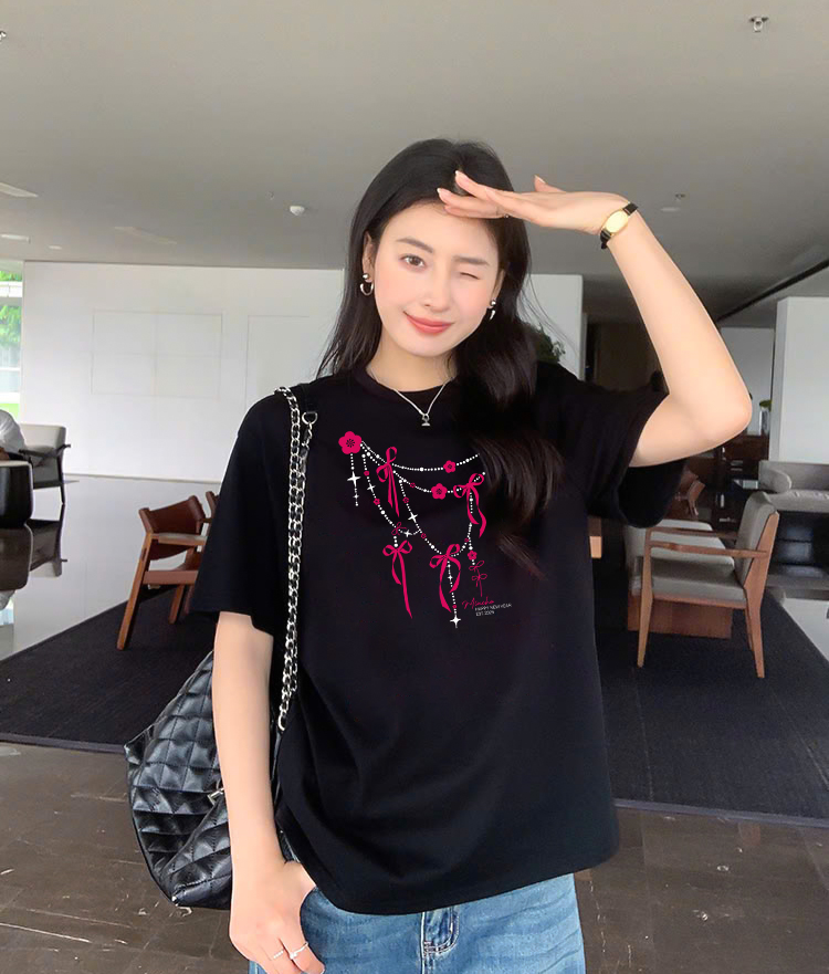 Áo thun nữ tết form vừa regular vải cotton 4c thoáng mát 1807 Miucho in artwork_thumbnail_2