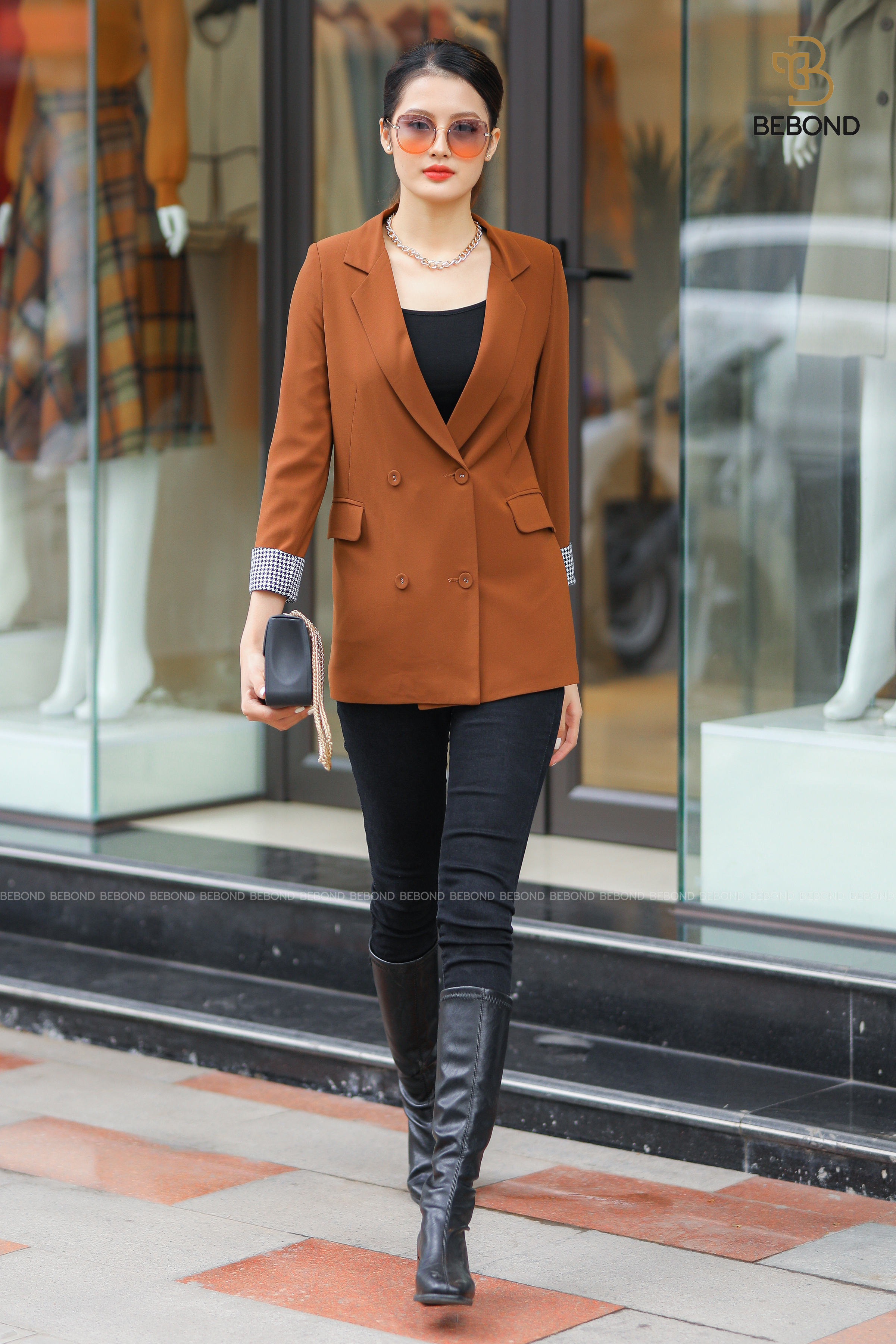 ÁO BLAZER MÀU NÂU TÂY- NELYS