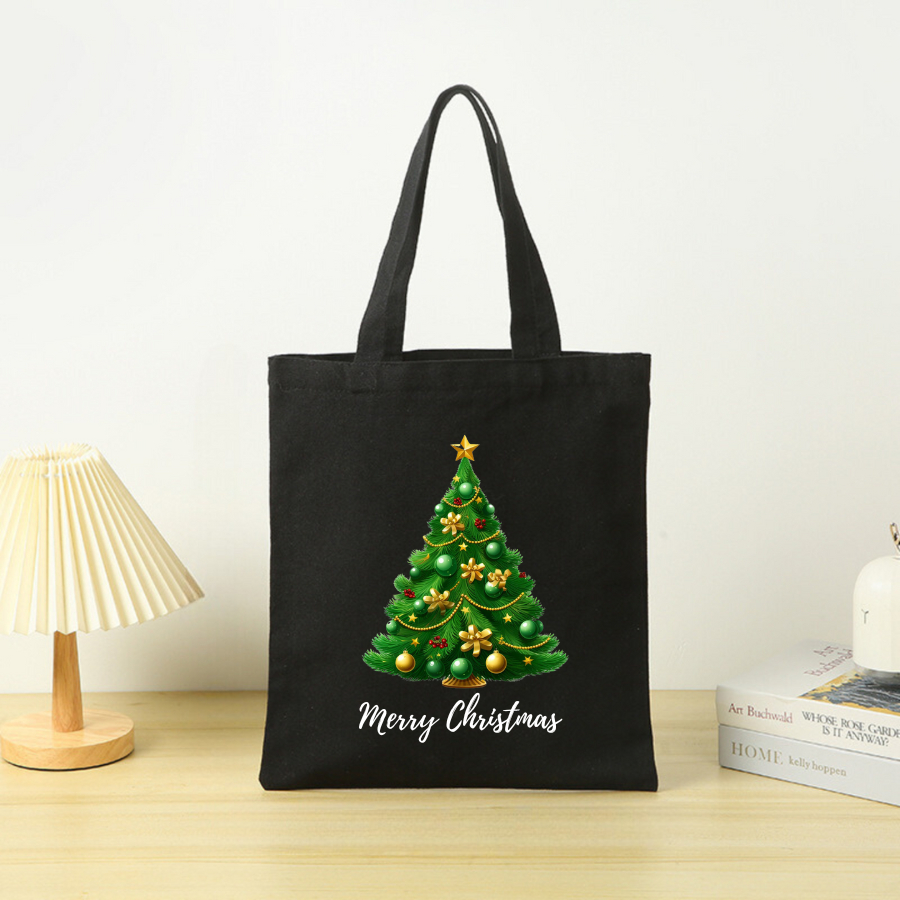 Túi vải canvas hình ông già Noel và người tuyết, có khoá kéo và ngăn phụ - 𝐖𝐞 𝐓𝐞𝐞 TOTE06_thumbnail_21