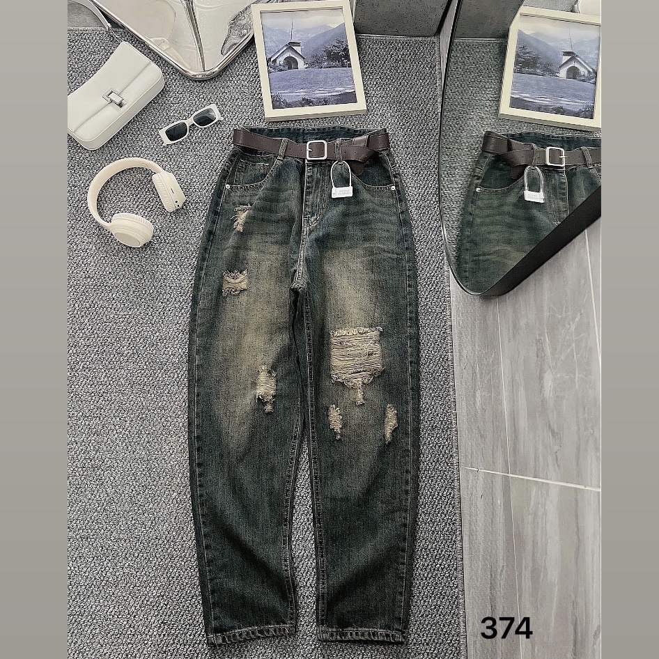 Quần jean baggy rách kiểu bigsize QJ374 dành cho nàng béo mập từ 55-90kg_thumbnail_4