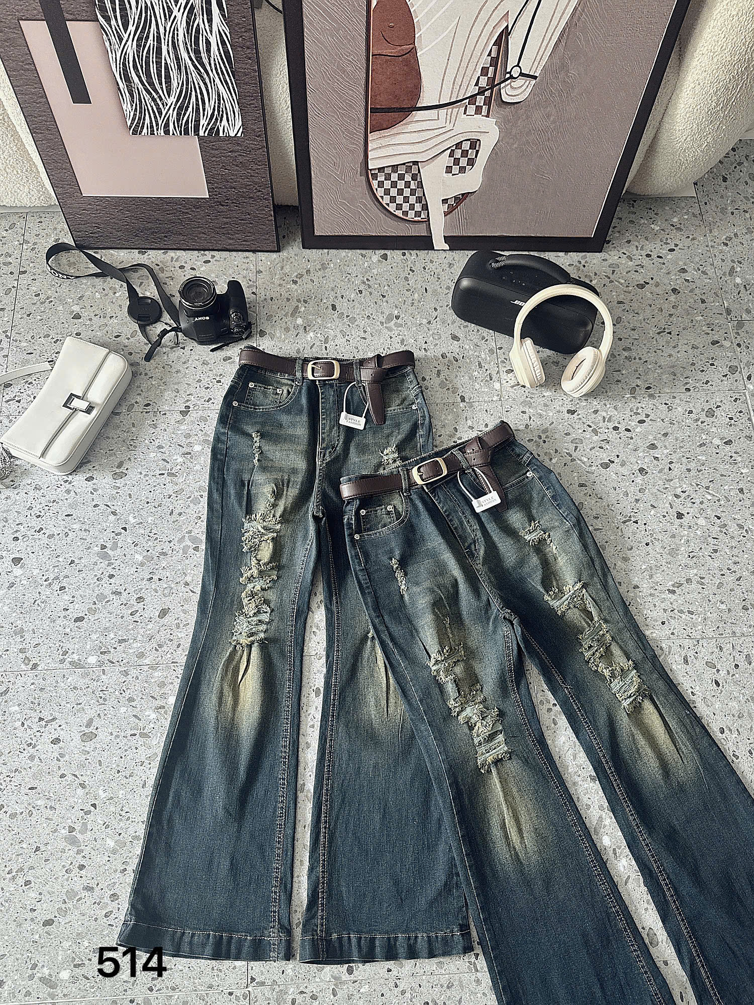 BIGSIZE - Quần jean ống loe rách T-QJ514_thumbnail_6