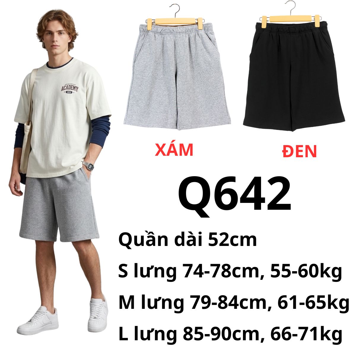 Q642- Quần đùi thun nam