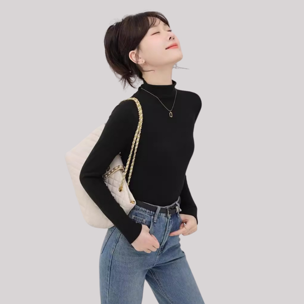 Áo thu đông nữ cổ cao - Áo thun nữ dài tay  -  LOZA  G0128_thumbnail_0