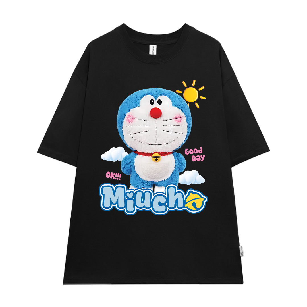 Áo thun nữ form rộng hình mèo máy 2319 Miucho vải cotton 4 chiều thoáng mát unisex in mix_thumbnail_9