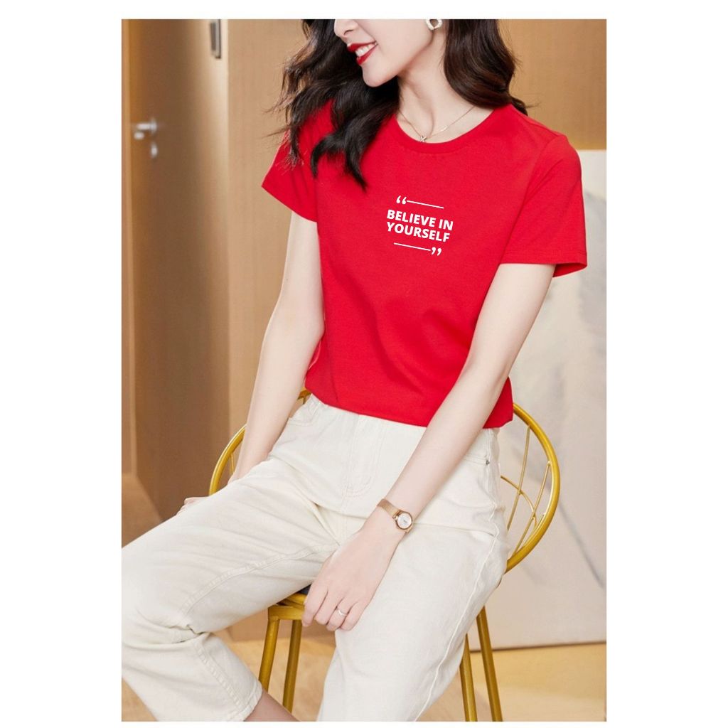 [Form Vừa] Áo thun nữ form vừa in BELIEVE IN YOURSELF - Áo phông nữ Loza VT7061_thumbnail_6