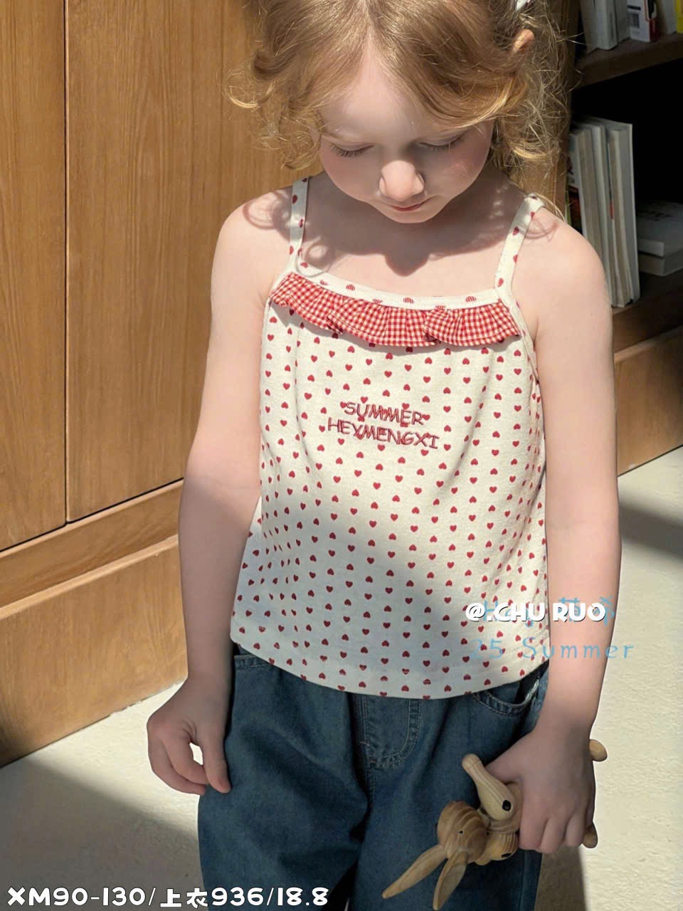 (A86) Áo 2 dây chấm tim đỏ có bèo ở cổ sz80-120_thumbnail_0