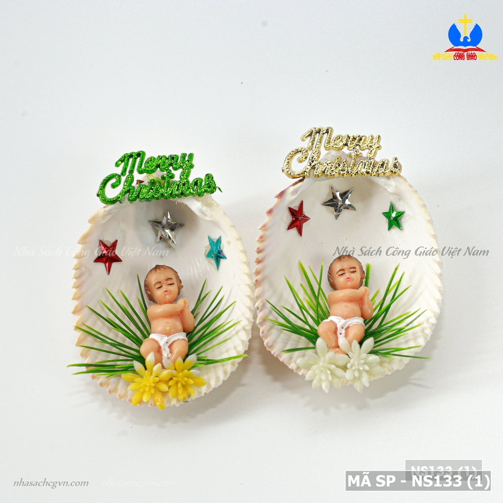 Tượng CHúa Hài ĐỒng Giáng SInh mini vỏ sò ✔
