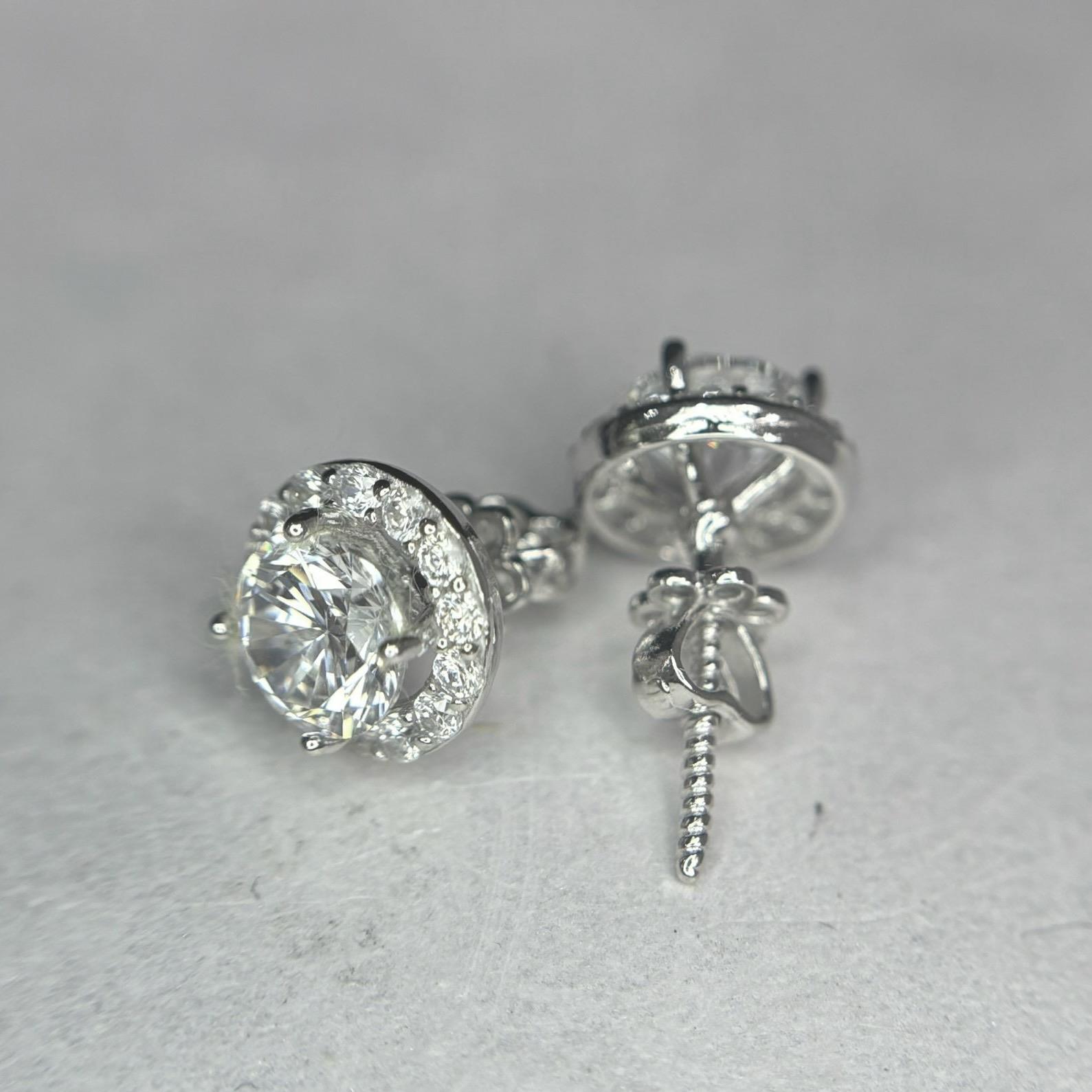 Khuyên kiểu bạc xi bạch kim đá tấm size 8