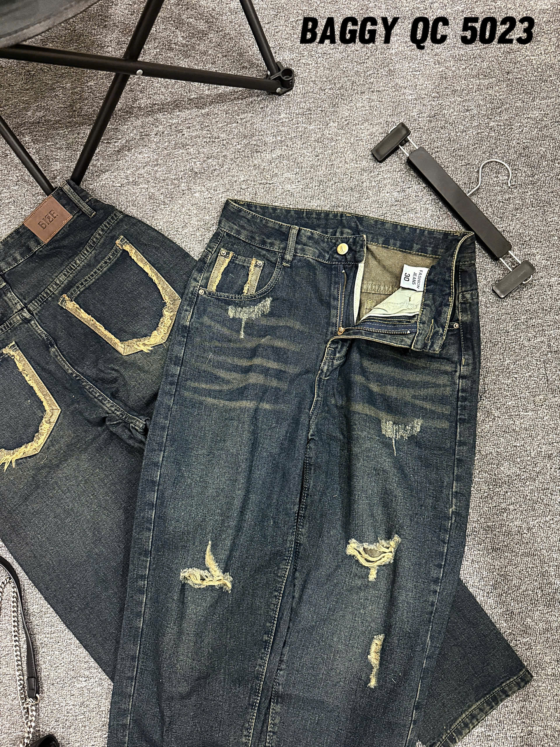 Quần jean baggy rách túi kiểu bigsize QJ5023 dành cho nàng béo mập từ 55-90kg_thumbnail_8