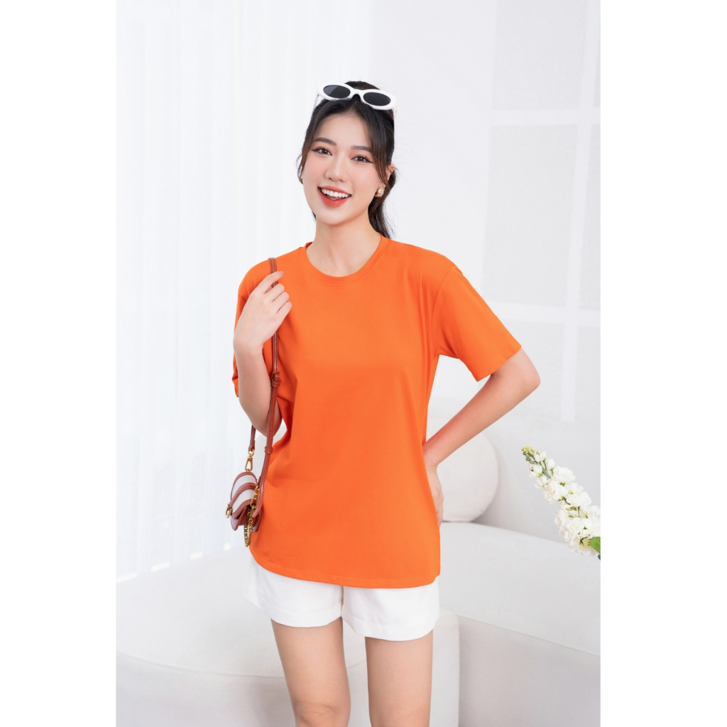 [Form Rộng] Áo phông nữ dáng rộng màu trơn chất cotton lạnh nhiều màu tươi trẻ - LOZA PH403301_thumbnail_3