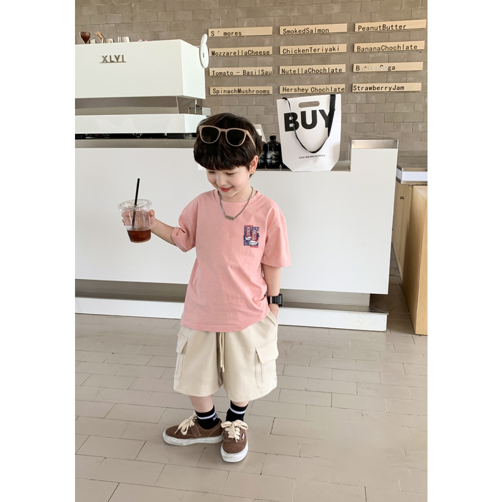 Áo thun cho bé trai form rộng AED644 Miucho Kid 100% vải cotton thoáng mát basic_thumbnail_3