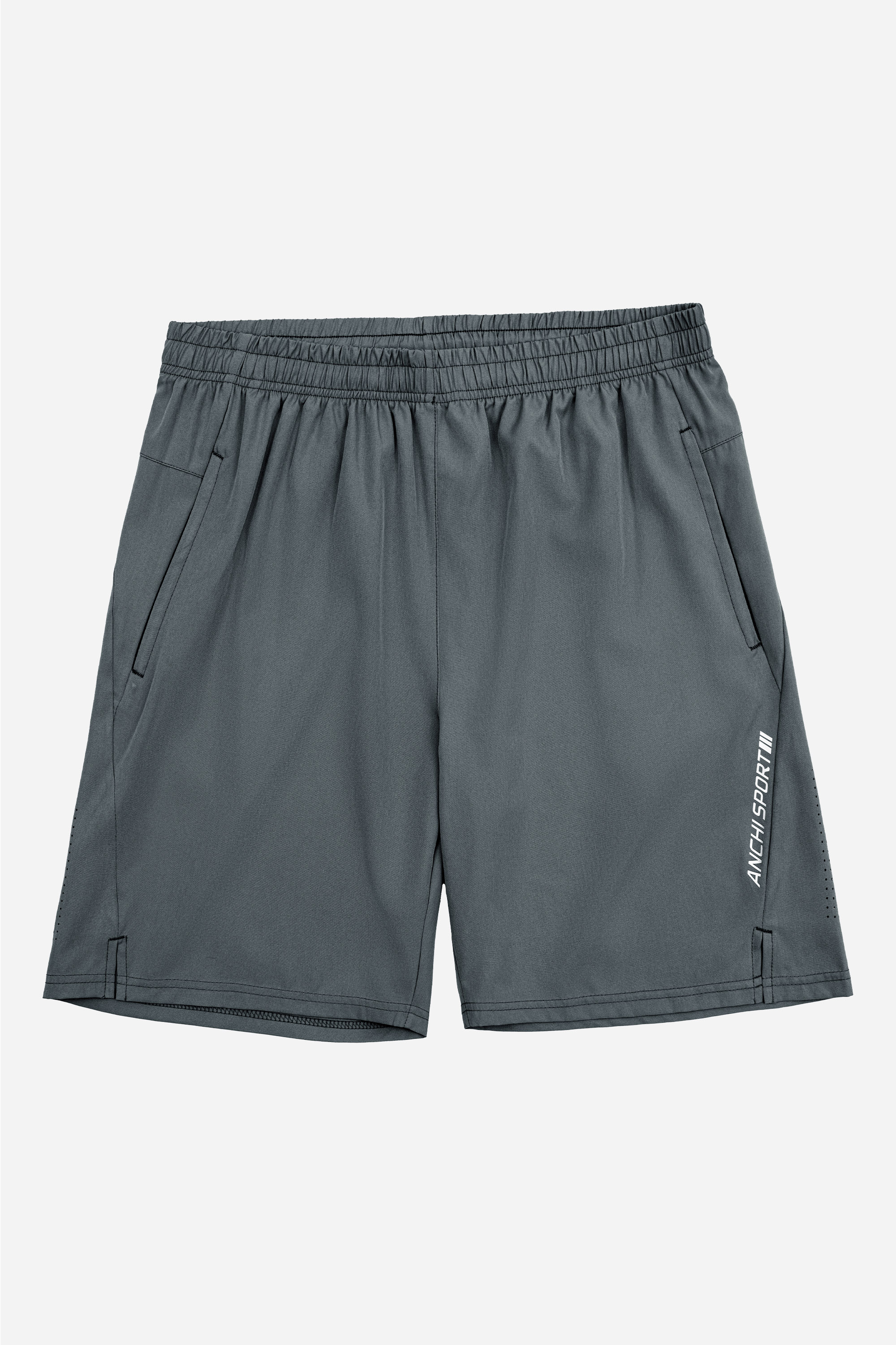 Quần Soọc Gió Thể Thao Laser Nam Trung Niên ANCHI Dáng Suông Dài Trên Gối Màu Ghi Đậm